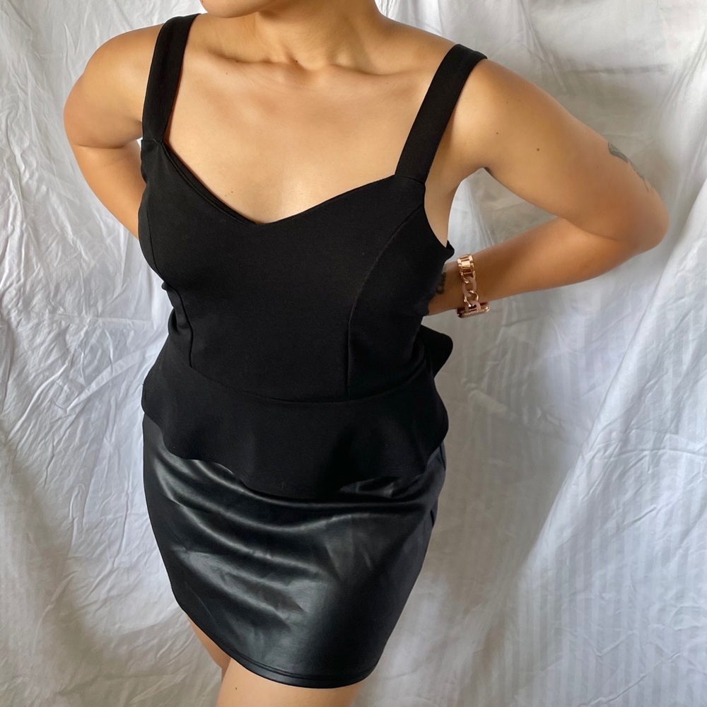Black Lace Up Crop Top